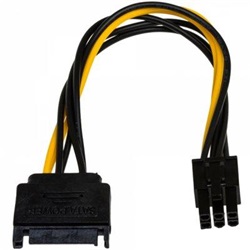 Akyga VGA tápkábel 6pin / S-ATA ( AK-CA-30 )