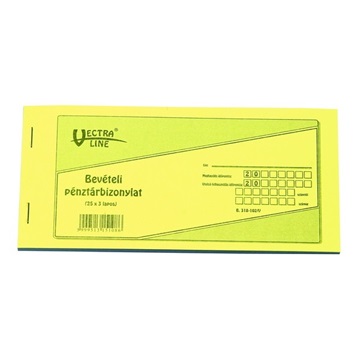 Bevételi pénztárbizonylat 25x3 -B.318-102/A/V