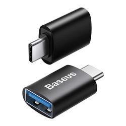 Baseus Ingenuity USB-C USB-A adapter, OTG (fekete)