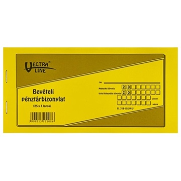 Bevételi pénztárbizonylat 25x3 B.318-102/A/V