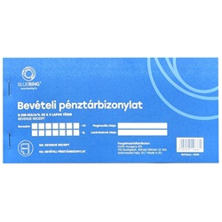 Bevételi pénztárbizonylat 25x3 B.318-102/A/V Bluering