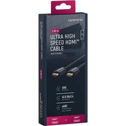 Clicktronic HDMI (apa) - HDMI (apa) kábel 1,5 m (v2.0, 8k 60Hz), kék