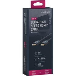 Clicktronic HDMI (apa) - HDMI (apa) kábel 2 m (v2.0, 8k 60Hz), kék