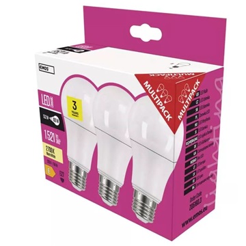 EMOS Classic LED izzó A60 E27 13.2W 1521lm meleg fehér (3db/cs)