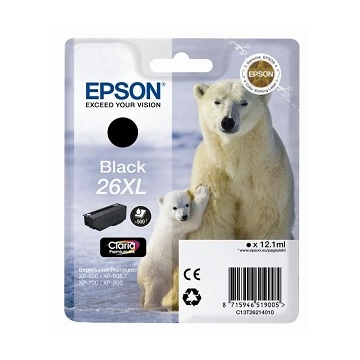 Epson tinta T26214010 black XL (26XL) (sérült csomagolás)