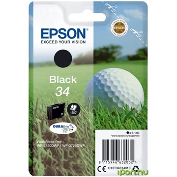 Epson tinta T3461 (34)  black (hamarosan lejáró szavatosság)