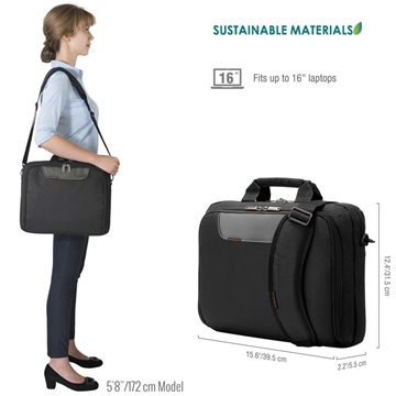 Everki Advance Eco 16" notebook táska, fekete