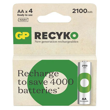 GP ReCyko NiMH Akkumulátor HR6 (AA) 2100mAh 4db (ár/csom)