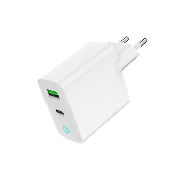 Gembird 2 portos 20 W-os USB gyorstöltő, LED, fehér