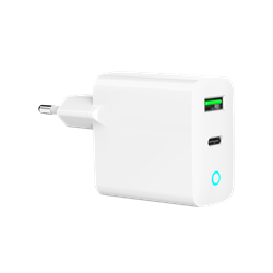 Gembird 2 portos 20 W-os USB gyorstöltő, LED, fehér