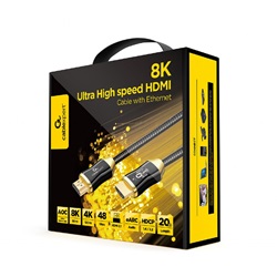 Gembird Aktív optikai (AOC) ultra nagy sebességű HDMI kábel Ethernettel "AOC Premium Series", 20 m (CCBP-HDMI8K-AOC-20M)
