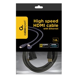 Gembird HDMI (apa) – HDMI (apa) kábel 90°-ban hajlított csatlakozóval, 1,8 m (CC-HDMI490-6)