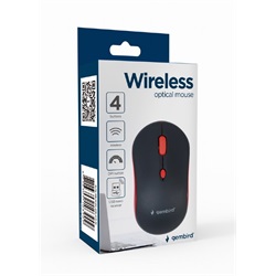 Gembird MUSW-4B-03-R Wireless optikai egér fekete/piros