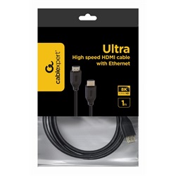 Gembird Ultra nagy sebességű HDMI kábel Ethernettel, "8K Select Series", 1 m (CC-HDMI8K-1M)