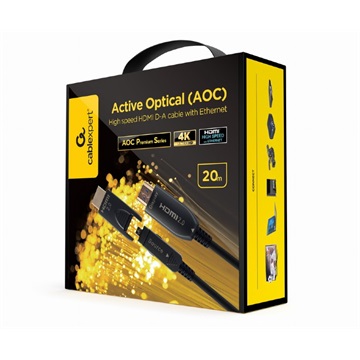 Gembird aktív optikai (AOC) HDMI kábel (apa-apa) 30 m (v2.0, 4k 60Hz) (CCAP-HDMIDD-AOC-30M)