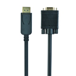 Gembird kábel Displayport 1.1V - VGA (apa-apa), 1,8m, fekete (CCP-DPM-VGAM-6)