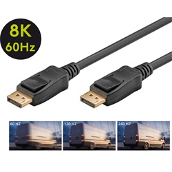 Goobay Displayport (apa) - Displayport (apa) kábel 3 m 32,4 Gbit/s (8K@60Hz/4K@144Hz)