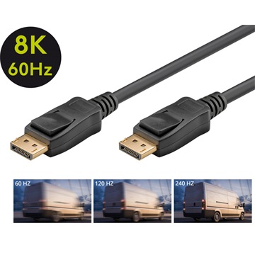 Goobay Displayport (apa) - Displayport (apa) kábel 3 m 32,4 Gbit/s (8K@60Hz/4K@144Hz)