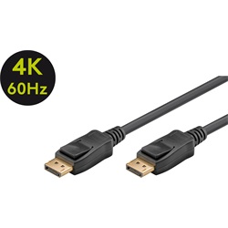 Goobay Displayport (apa) - Displayport (apa) kábel 3 m (v1.2, 4k 60Hz), fekete