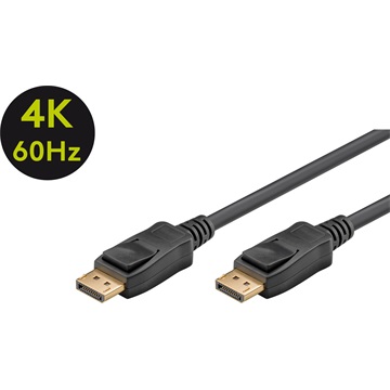 Goobay Displayport (apa) - Displayport (apa) kábel 3 m (v1.2, 4k 60Hz), fekete