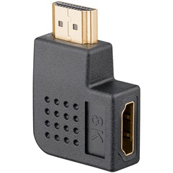 Goobay HDMI (anya) - HDMI (apa) adapter 90°-ban hajlított, horizontális (8K 60Hz), fekete