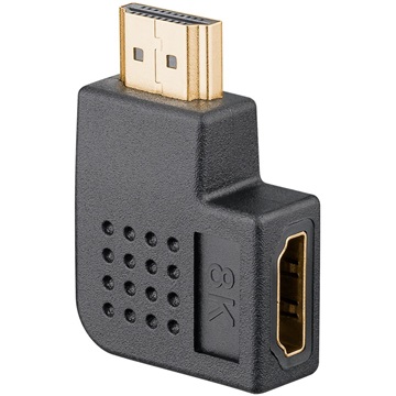 Goobay HDMI (anya) - HDMI (apa) adapter 90°-ban hajlított, horizontális (8K 60Hz), fekete