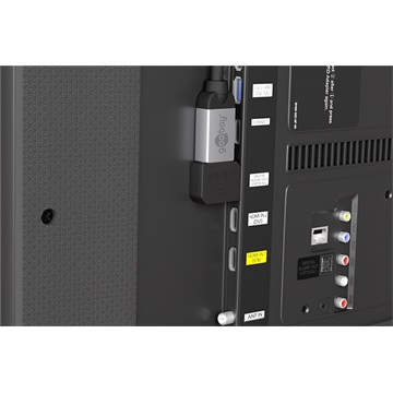 Goobay HDMI (anya) - HDMI (apa) adapter 90°-ban hajlított, horizontális (8K 60Hz), fekete