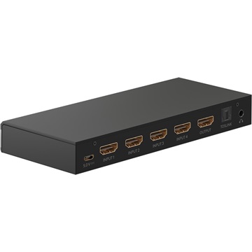 Goobay HDMI switch 4 port, audio kimenettel és távirányítóval (4K 60 Hz)