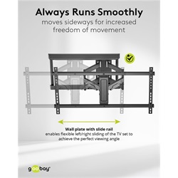 Goobay Pro Fullmotion forgatható-dönthető fali konzol (XL) 43"-90"-ig, fekete
