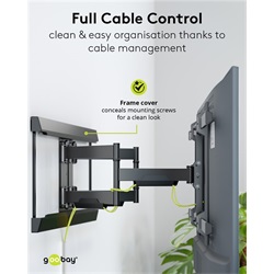 Goobay Pro Fullmotion forgatható-dönthető fali konzol (XL) 43"-90"-ig, fekete