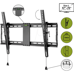 Goobay Pro dönthető fali konzol (L) 37"-70"-ig, fekete