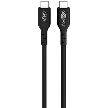 Goobay USB-C 3.2 Gen 1 adat- és gyorstöltő kábel, 240W, 1m, fekete