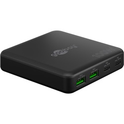 Goobay USB-C™ PD GaN többportos asztali töltő (100 W), fekete