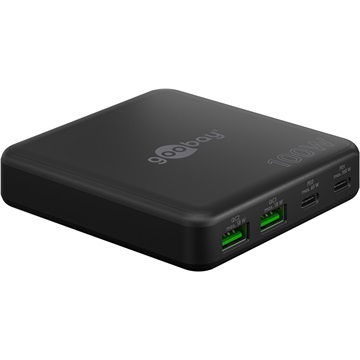 Goobay USB-C™ PD GaN többportos asztali töltő (100 W), fekete
