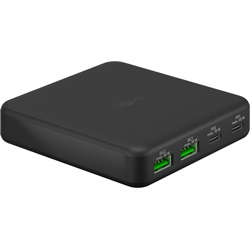 Goobay USB-C™ PD GaN többportos asztali töltő (65 W), fekete