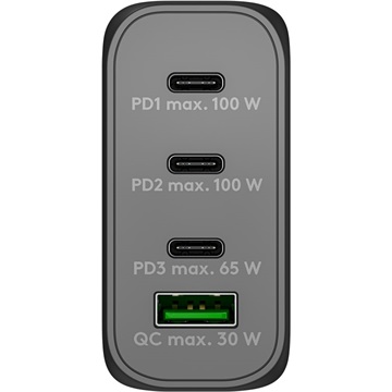 Goobay USB-C™ PD GaN többportos gyorstöltő (100 W), fekete