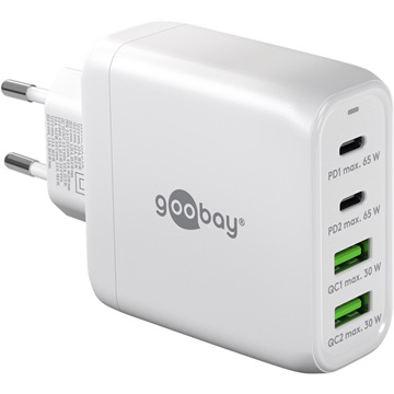 Goobay USB-C™ PD GaN többportos gyorstöltő (65 W), fehér