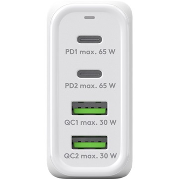 Goobay USB-C™ PD GaN többportos gyorstöltő (65 W), fehér