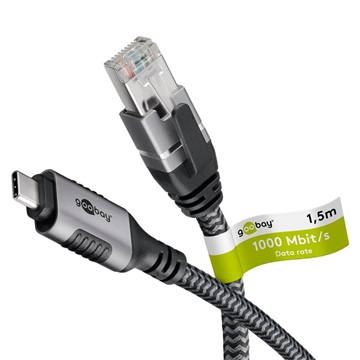 Goobay USB-C (apa) - RJ45 Ethernet (apa) kábel, 1,5 m