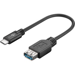 Goobay USB-C (apa) - USB 3.0 (anya) adapter, 20 cm, fekete
