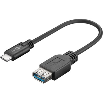 Goobay USB-C (apa) - USB 3.0 (anya) adapter, 20 cm, fekete