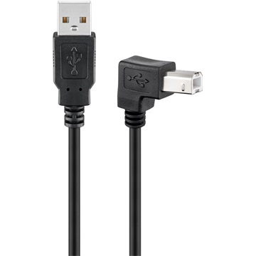 Goobay USB 2.0 printerkábel 90°-ban hajlított csatlakozóval 3 m fekete