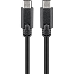 Goobay USB-C (apa) - USB-C (apa) adat- és töltőkábel, 2 m, fekete