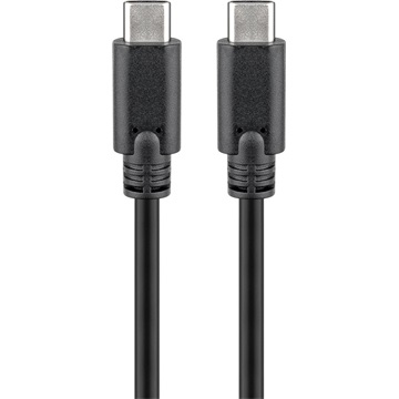 Goobay USB-C (apa) - USB-C (apa) adat- és töltőkábel, 2 m, fekete
