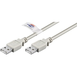 Goobay USB 2.0 (apa) - USB 2.0 (apa) kábel 3 m, hivatalos USB tanúsítvánnyal, szürke