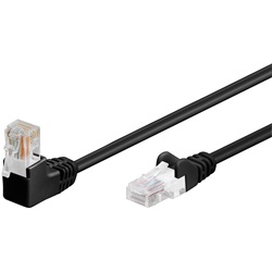 Goobay UTP CAT 5e patch kábel 90°-ban hajlított csatlakozóval, 1 m, fekete