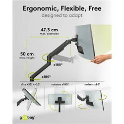 Goobay asztali monitor tartókar