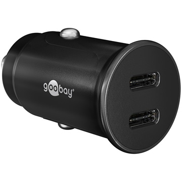 Goobay autós gyorstöltő 30W 2*USB-C, fekete