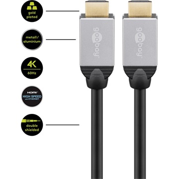 Goobay+ kábel HDMI (apa) - HDMI (apa) 1m (v2.0, 4k 60Hz)