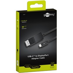 Goobay kábel USB-C (apa) - Displayport (apa), 1,2 m (v1.2, 4k 60Hz)
